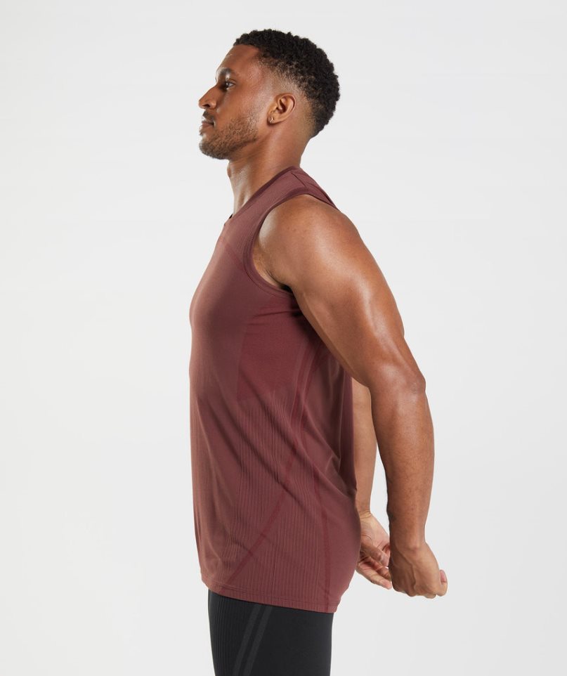 Men's Gymshark 315 Seamless Tanks Brown | CA A18075